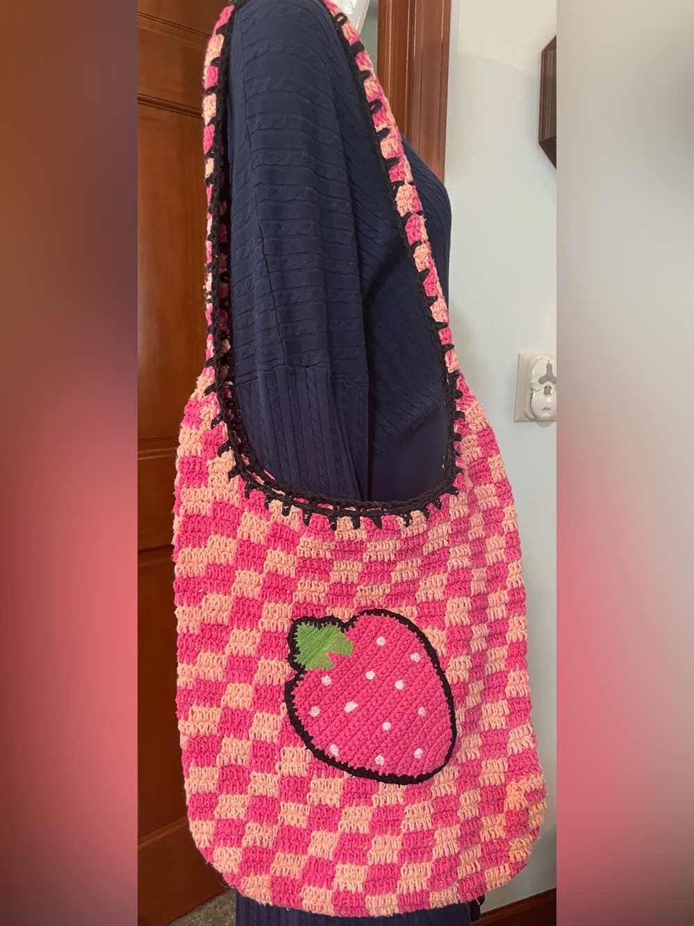 Crotchet Strawberry Festival-Hobo Crossbody Bag